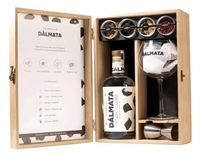 Gin Dálmata Estuche Box Completo Copa+ Botánicos+ Jigger+gin