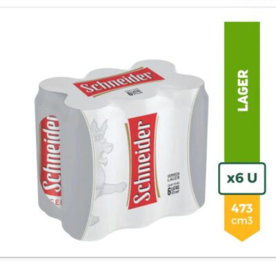 Schneider Lager Cerveza En Lata Pack X6u 473ml