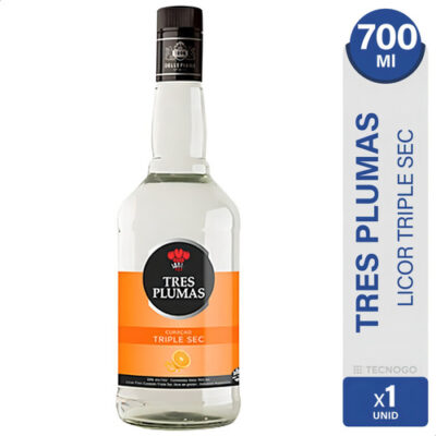 Licor Tres Plumas Triple Sec Naranjas Curacao 700ml - Image 3