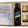 Box Johnnie Walker Double Black 750ml + 2 Vasos + Box Madera