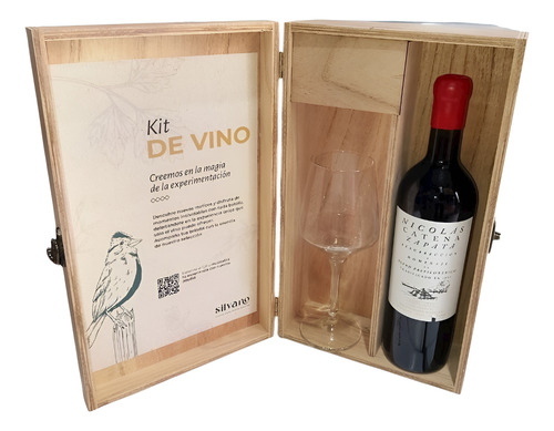 Vino Nicolas Zapata Blend En Estuche De Madera + Copa