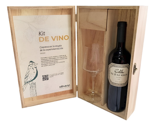Enemigo Malbec En Estuche De Madera + Copa