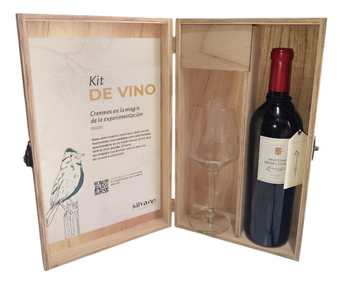 Vino Pequeñas Producciones En Estuche De Madera + Copa
