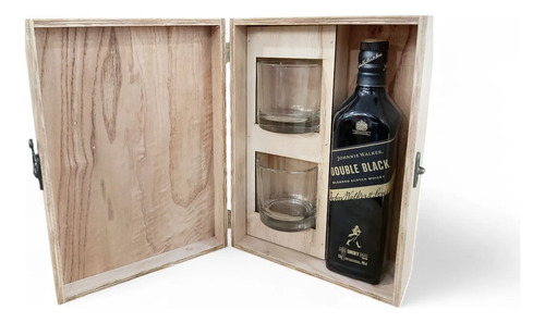 Jhonnie Walker Doble Black 700ml + 2 Vasos Estuche Gift Box
